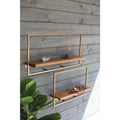 Set Of Two Rectangle Iron And Mango Wood Shelves X833
