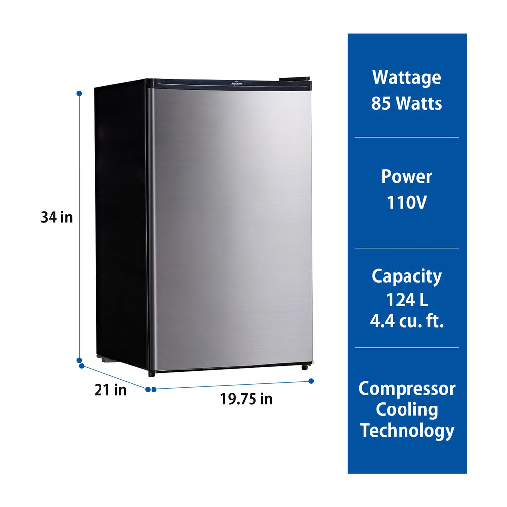 Stainless Steel Compact Fridge with Freezer 4.4 Cu Ft N7153