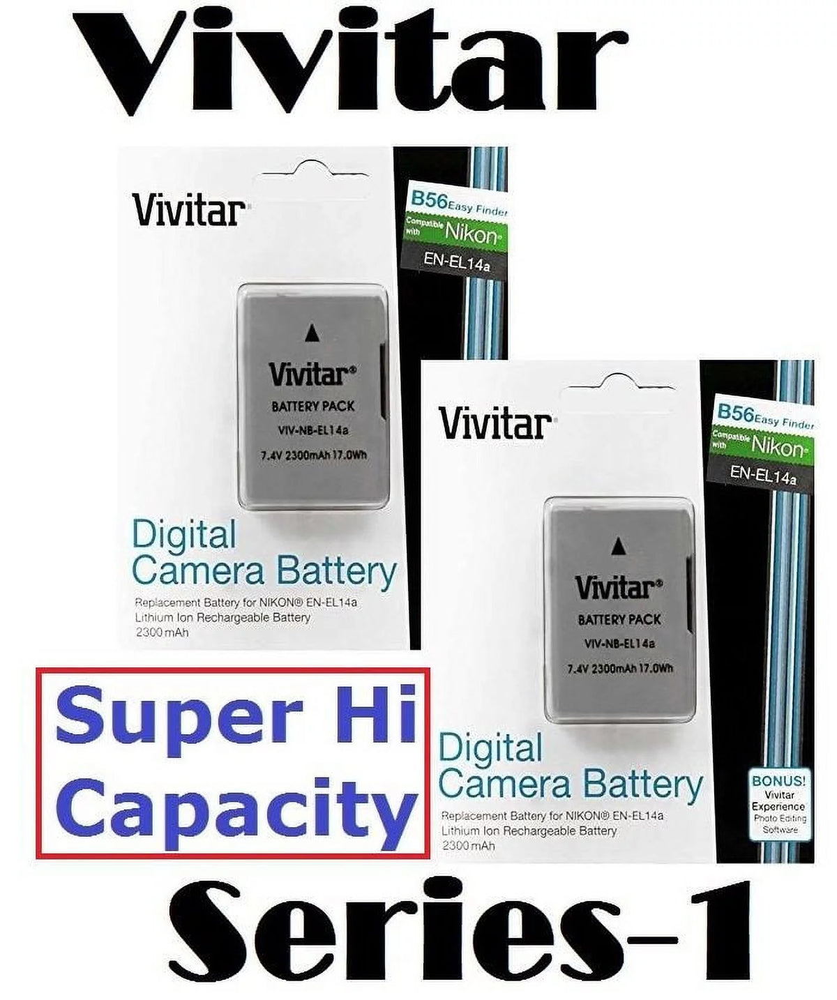 2-Pc EN-EL14a Battery & Fast Charger G680751