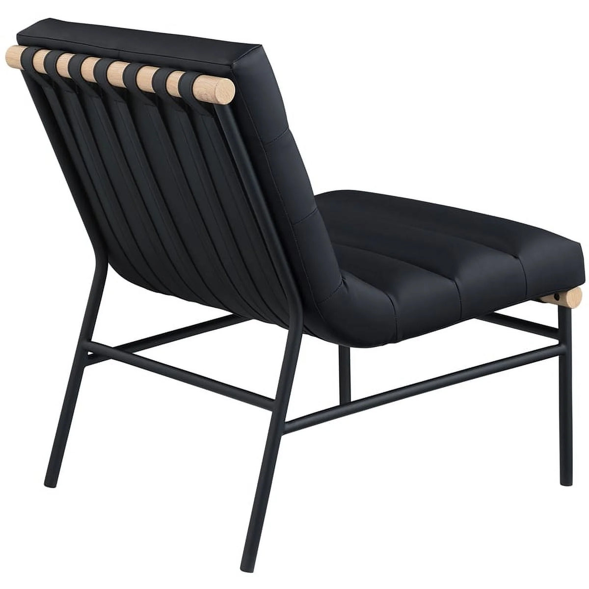 Black Vegan Leather Accent Chair S652
