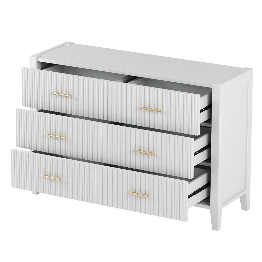 White 6 Drawer Dresser U376616
