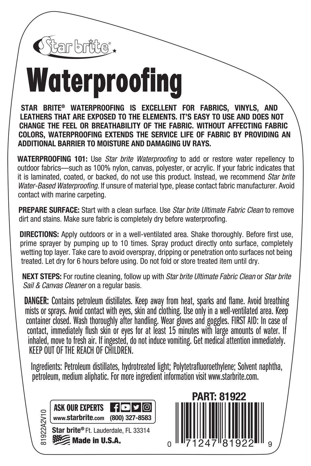 Waterproofing Spray 22 oz T3022