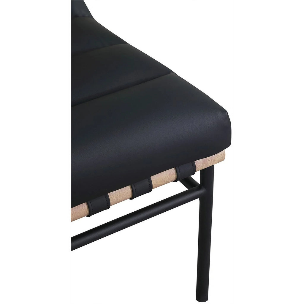 Black Vegan Leather Accent Chair S652