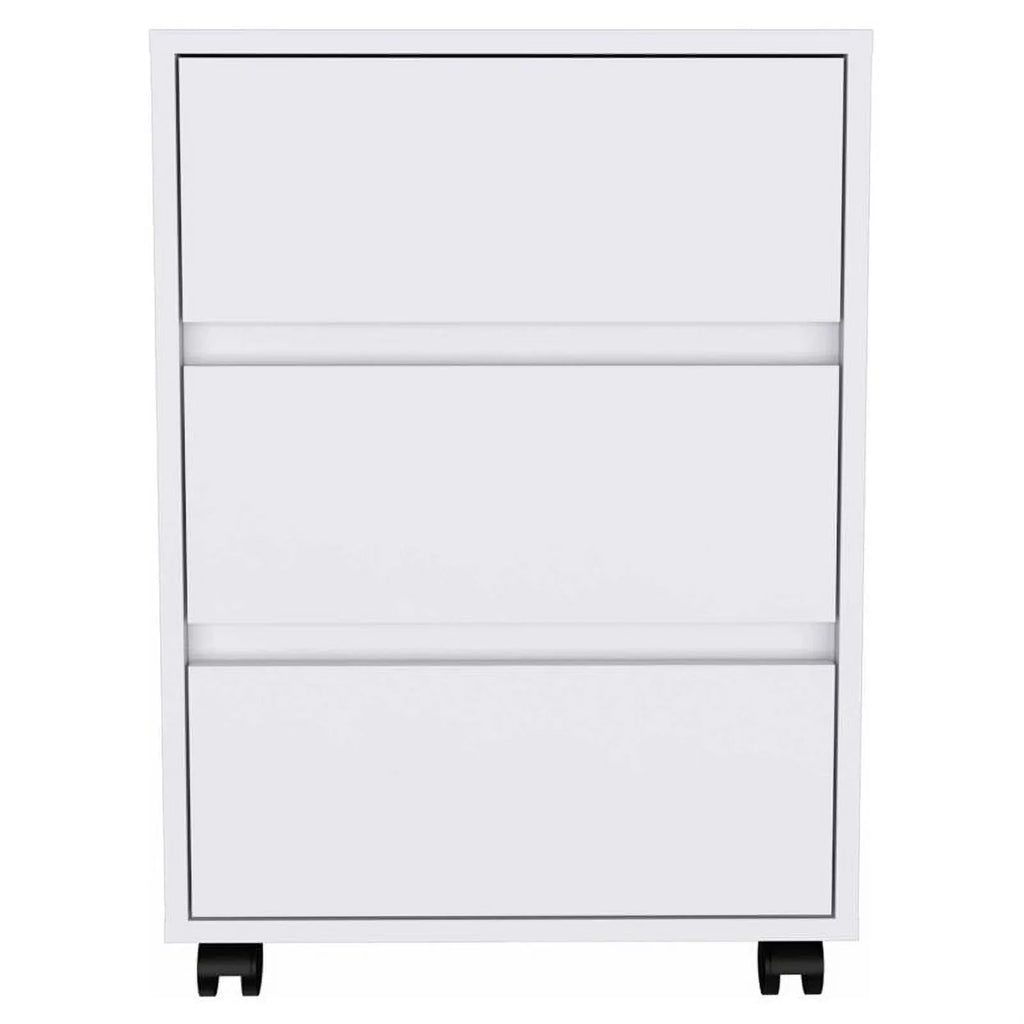 3 Drawer White Wood Filing Cabinet F16991
