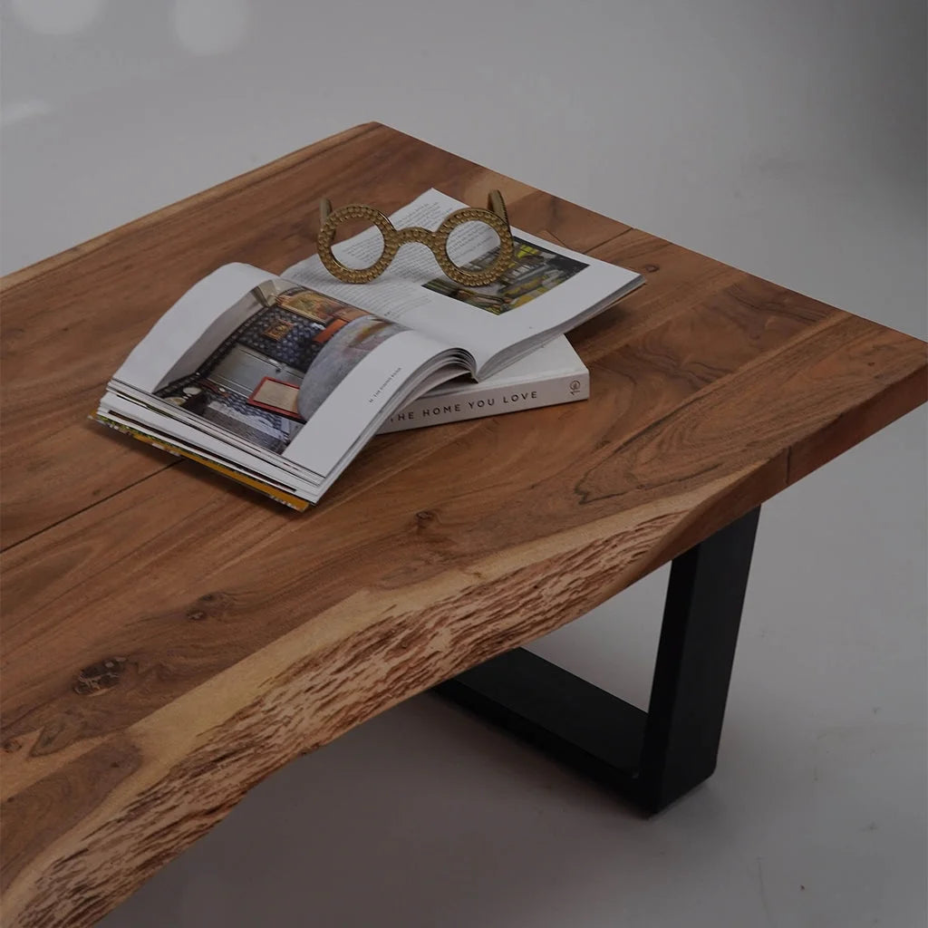 Acacia Wood & Iron Coffee Table C85693