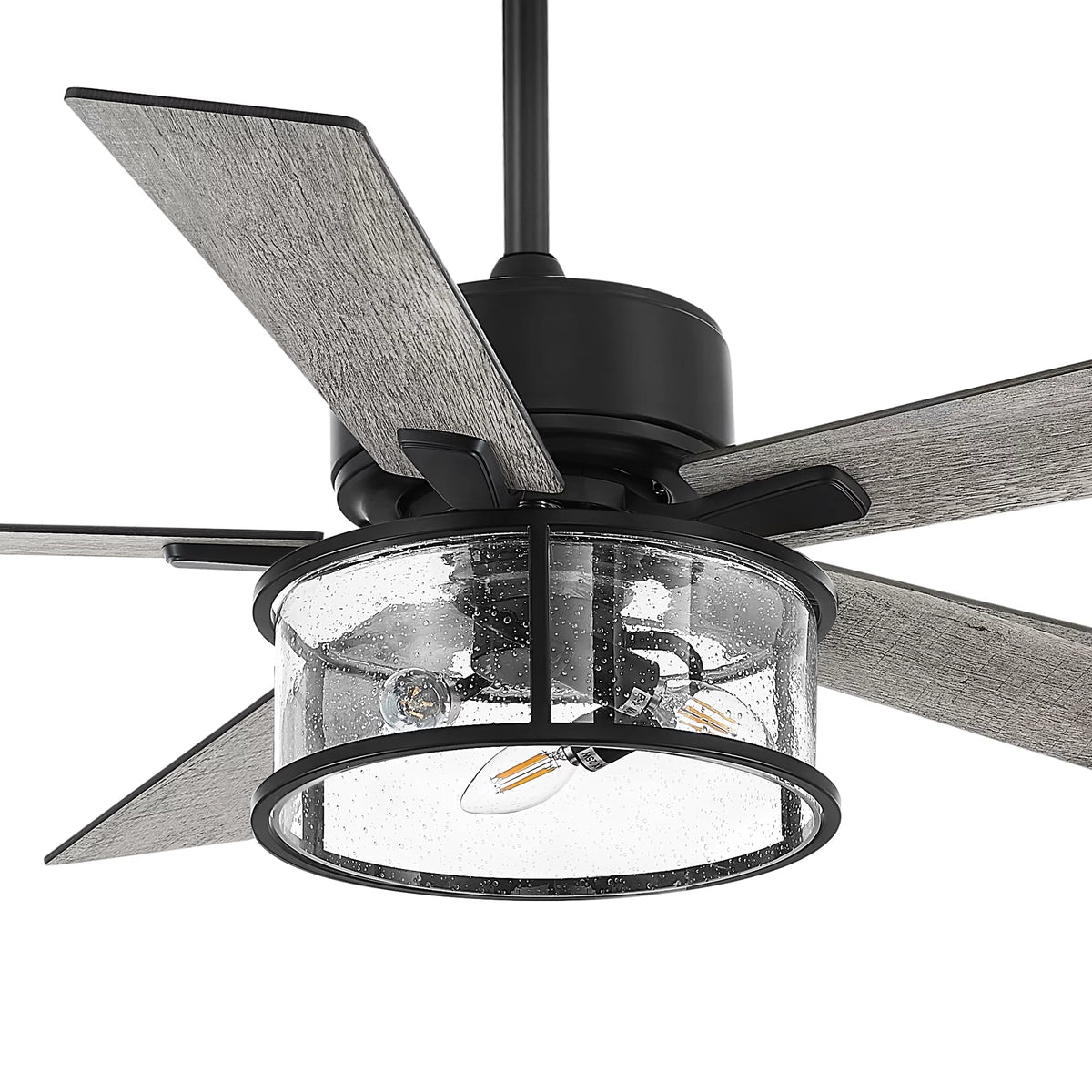 52" Matte Black Reversible Ceiling Fan with Light Kit G97374