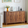 6 Drawer Double Dresser with Fluted Panel D238