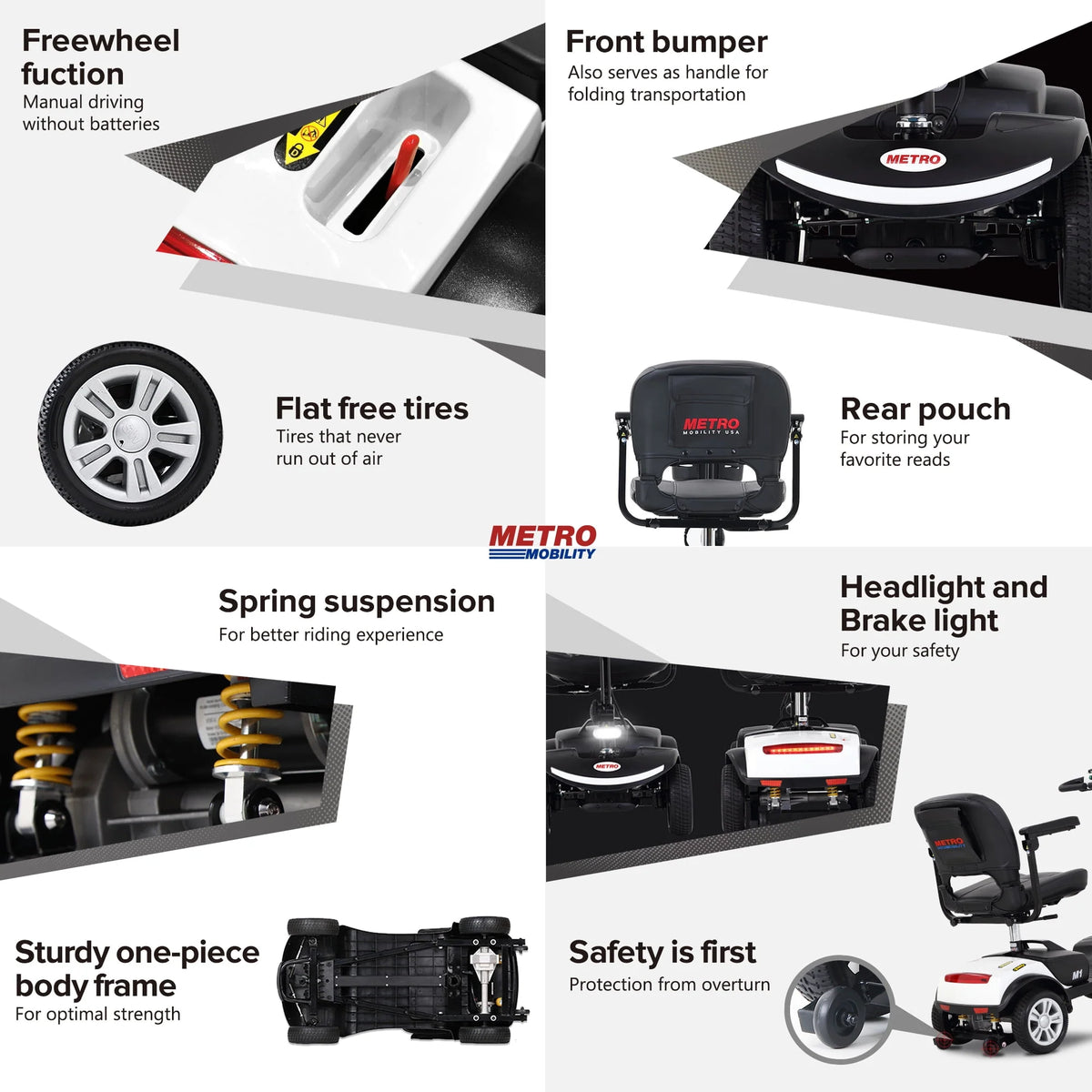 300W Motor Compact Mobility Scooter with Headlights Q285