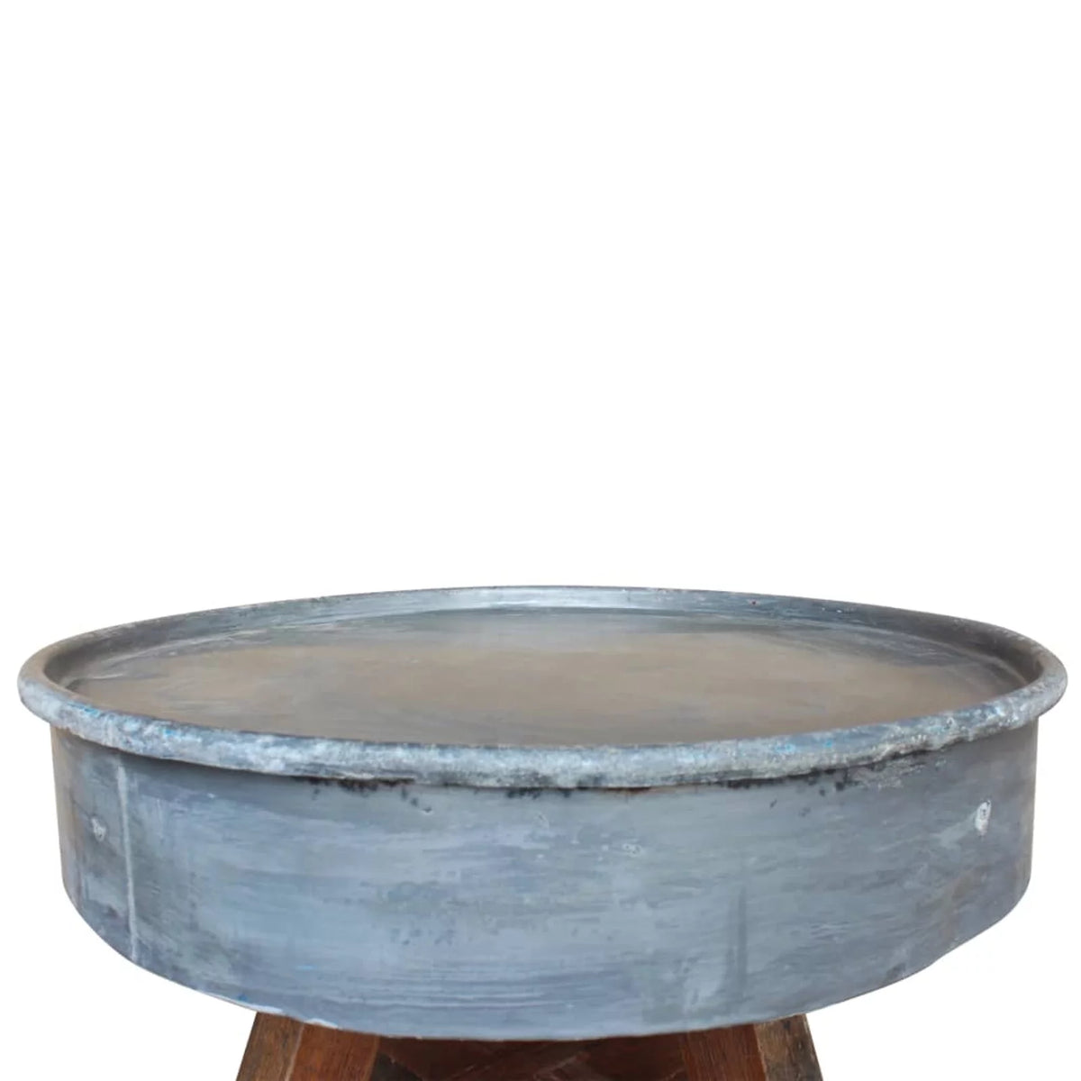 Coffee Table Steel Tabletop Reclaimed Wood Legs 23.6" x 17.7 Inches R226979