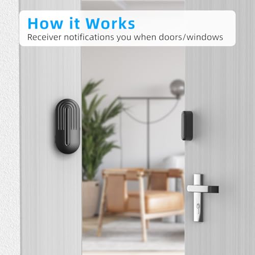 Wireless Door Sensor Chime 500 FT Range 26 Chimes 2 Sensors 1 Receiver R912
