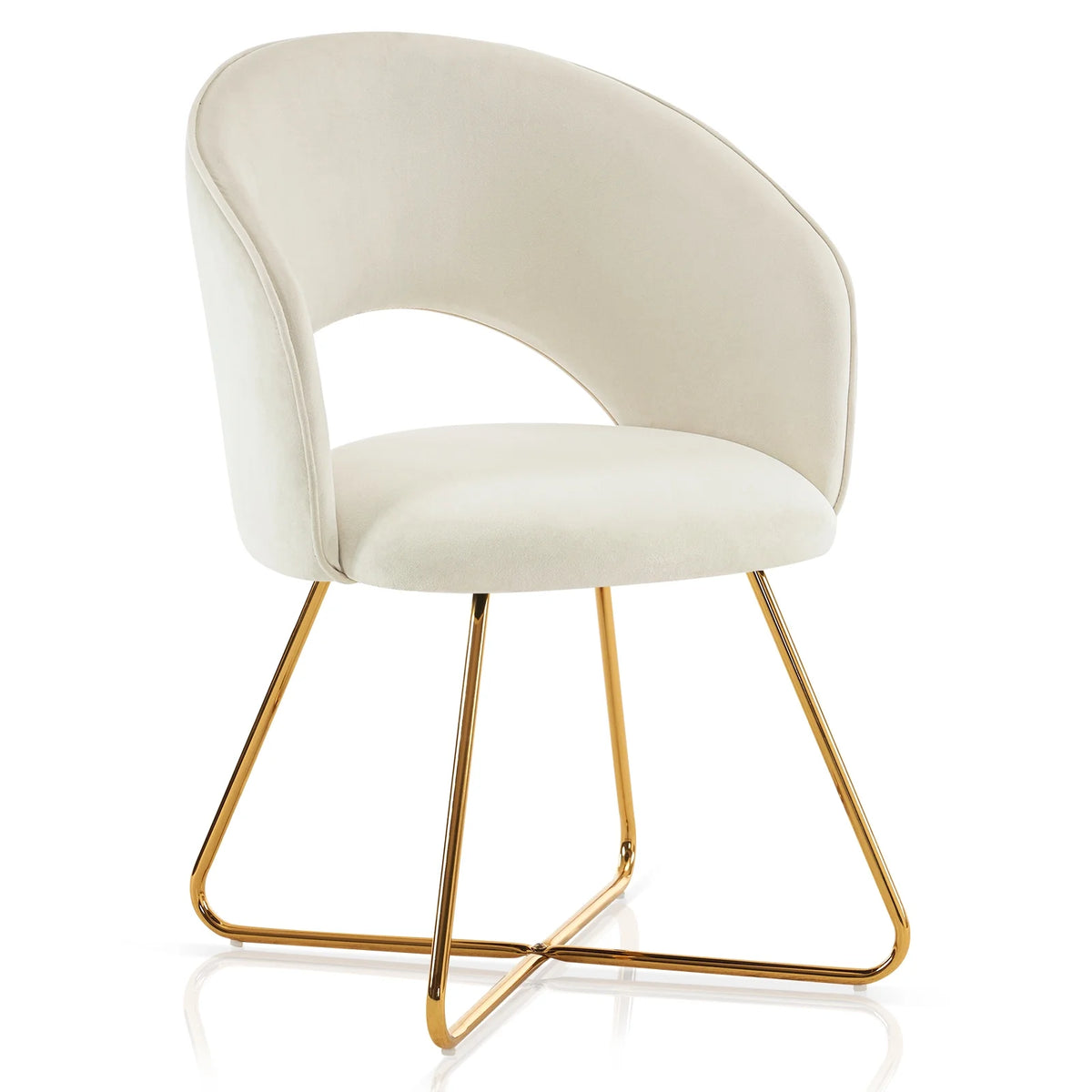 Khaki Velvet Upholstered Accent Chair I551925