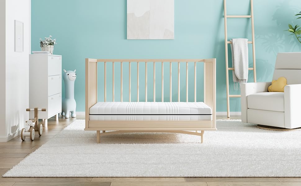 Dual-Sided Memory Foam Crib Mattress with Washable Mesh Cover S1137