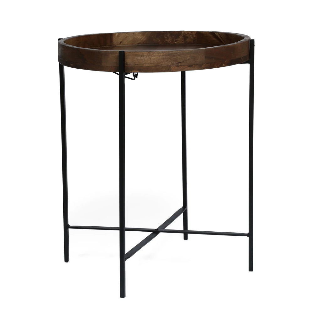 Mango Wood Folding Tray Top Side Table O608200
