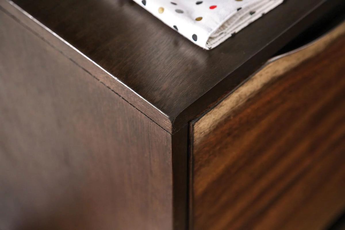 Dark Walnut & Dark Oak Solid Wood Bedroom Set 3pcs B80294