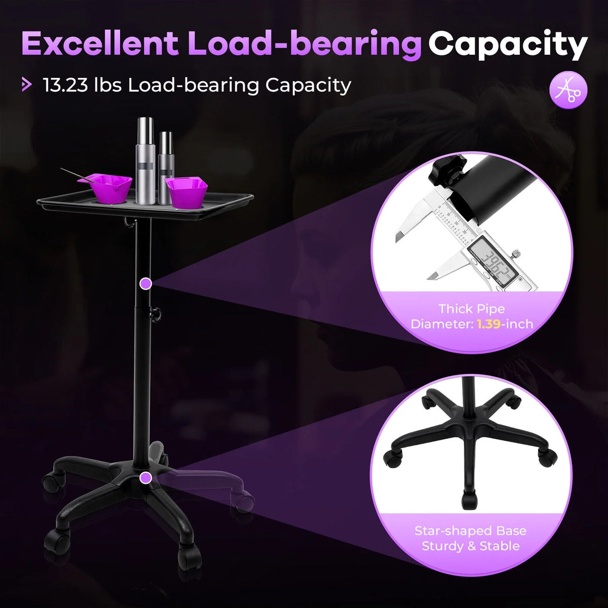 Rolling Salon Trolley Cart with Storage Tray A944234