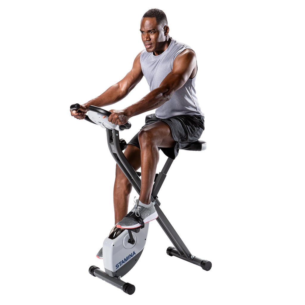 Folding Upright Exercise Bike with Padded Seat W1233