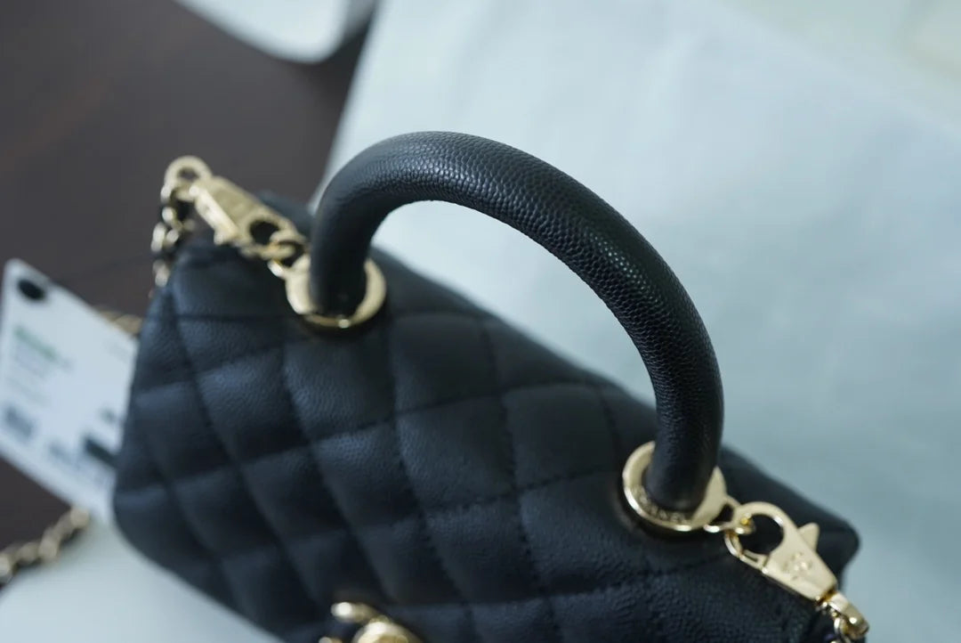 Black Top Handle Flap Bag X6931