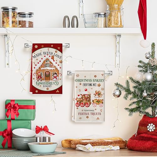 Christmas Kitchen Towels 18 x 27 Inch Buffalo Plaid Set of 6 E91678