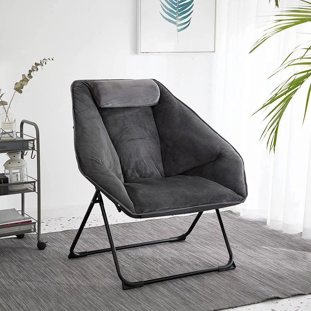 Grey Micromink Folding Chair H70986