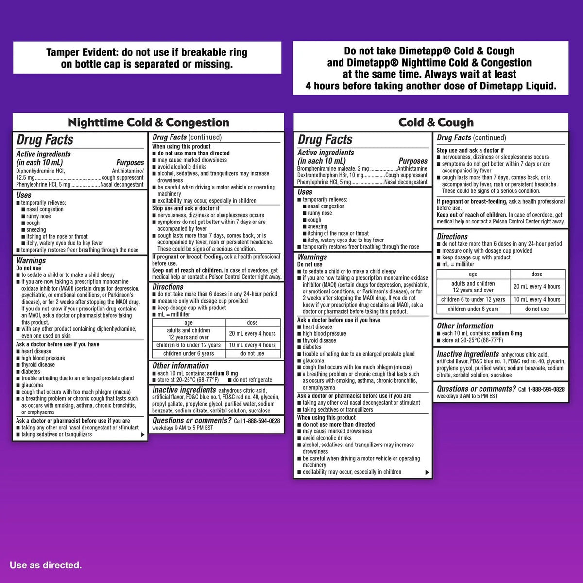 Grape Flavor Alcohol-Free Cold & Cough Medicine 4 oz Liquid Bottles L7712