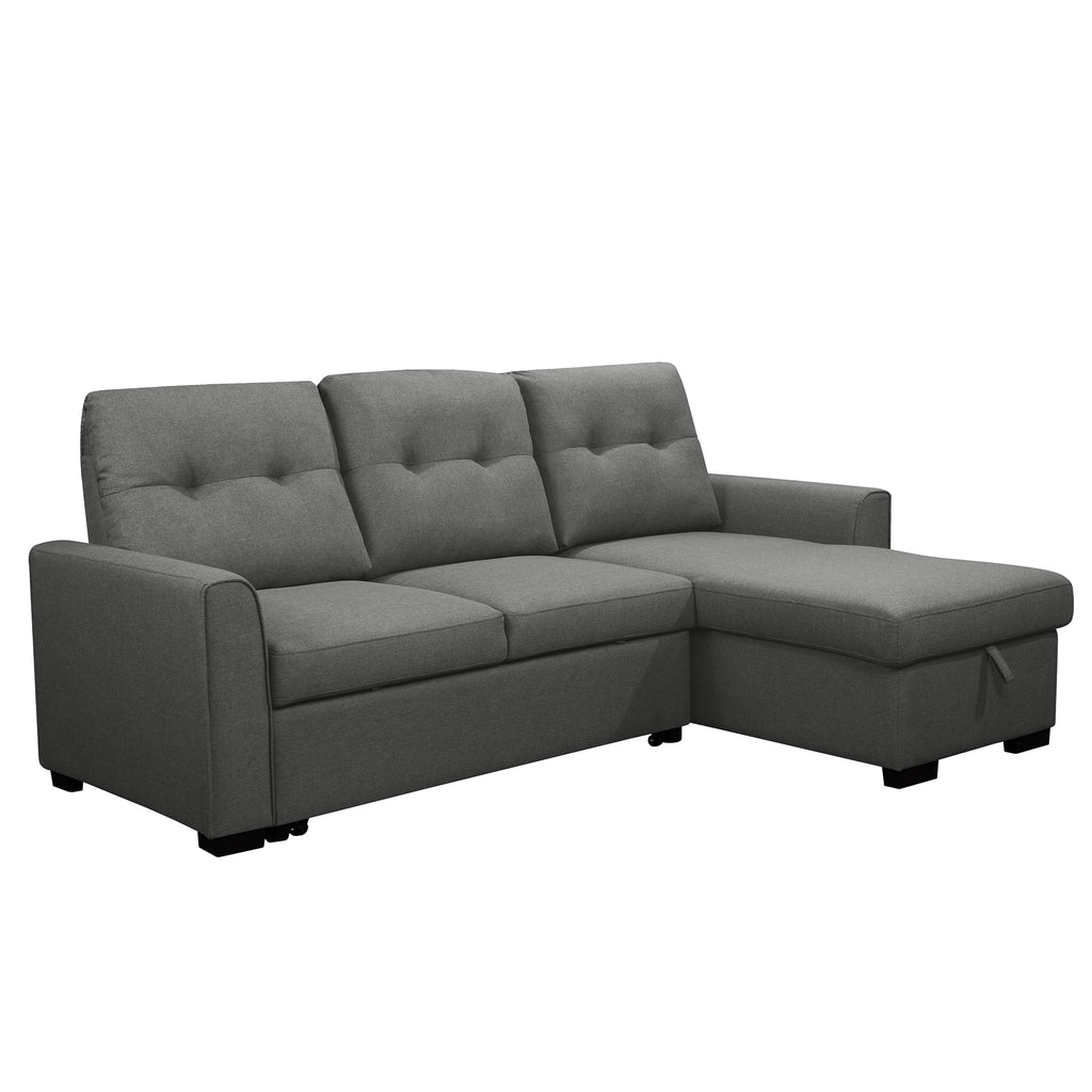 Brown 3-Piece Corner Sleeper Sectional with Storage Ottoman M7836