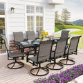 9-Piece Outdoor Patio Dining Set with 8 Swivel Armchairs & Extendable Table L105573