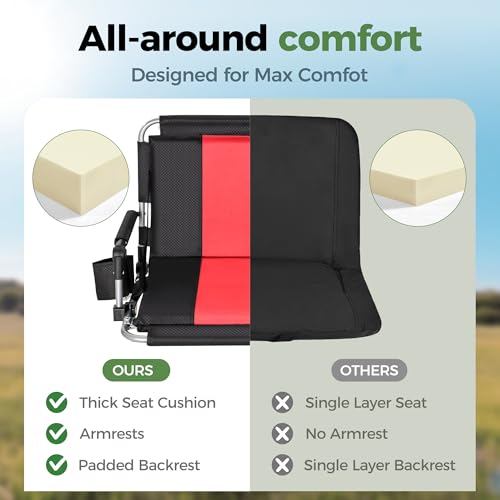 Portable Folding Stadium Chair with Armrest P737995