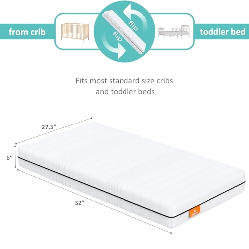 Dual-Sided Memory Foam Crib Mattress with Washable Mesh Cover S1137