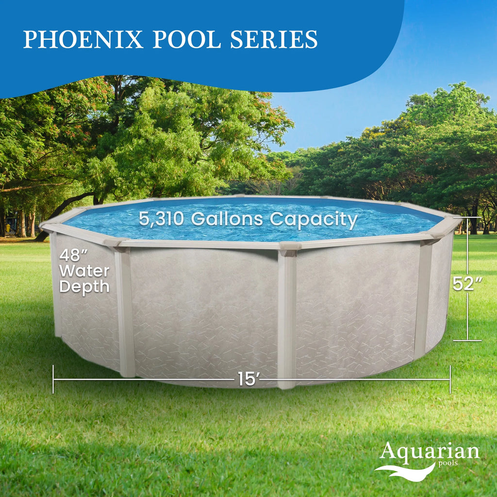 15 Foot x 52 Inch Steel Frame Above Ground Swimming Pool D49143
