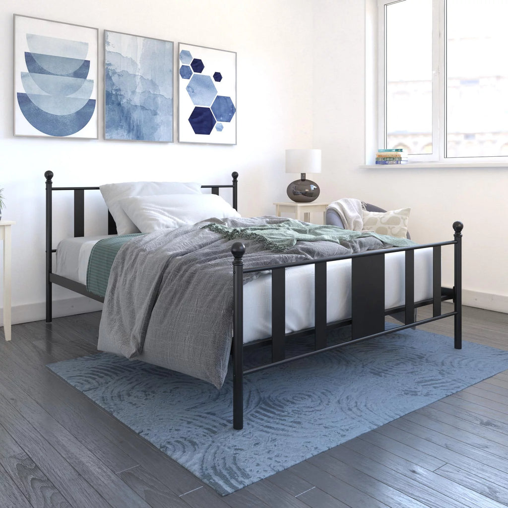 Queen Black Metal Platform Bed U64614