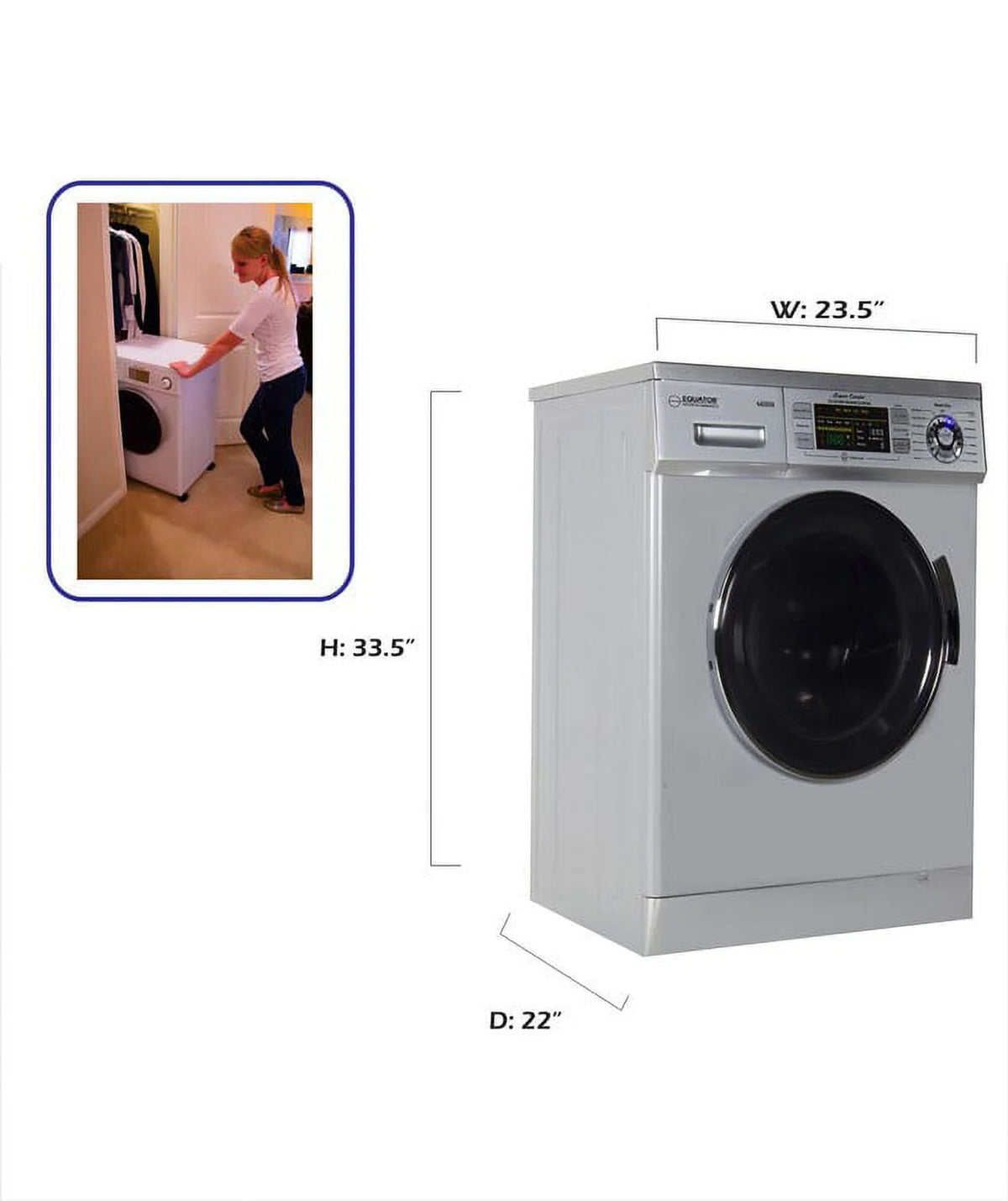 24 Inch Silver Washer Dryer Combo C31543