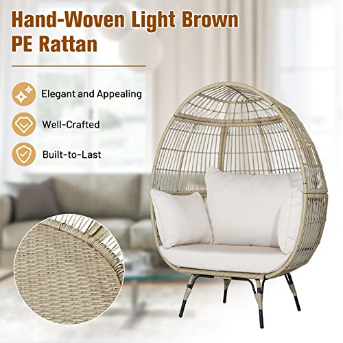 Oversized Wicker Egg Chair with 4 Cushions C2057