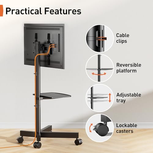 23-60 Inch Adjustable Rolling TV Stand P2625