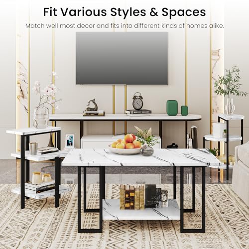 Faux Marble 3 Piece Coffee Table Set S92231