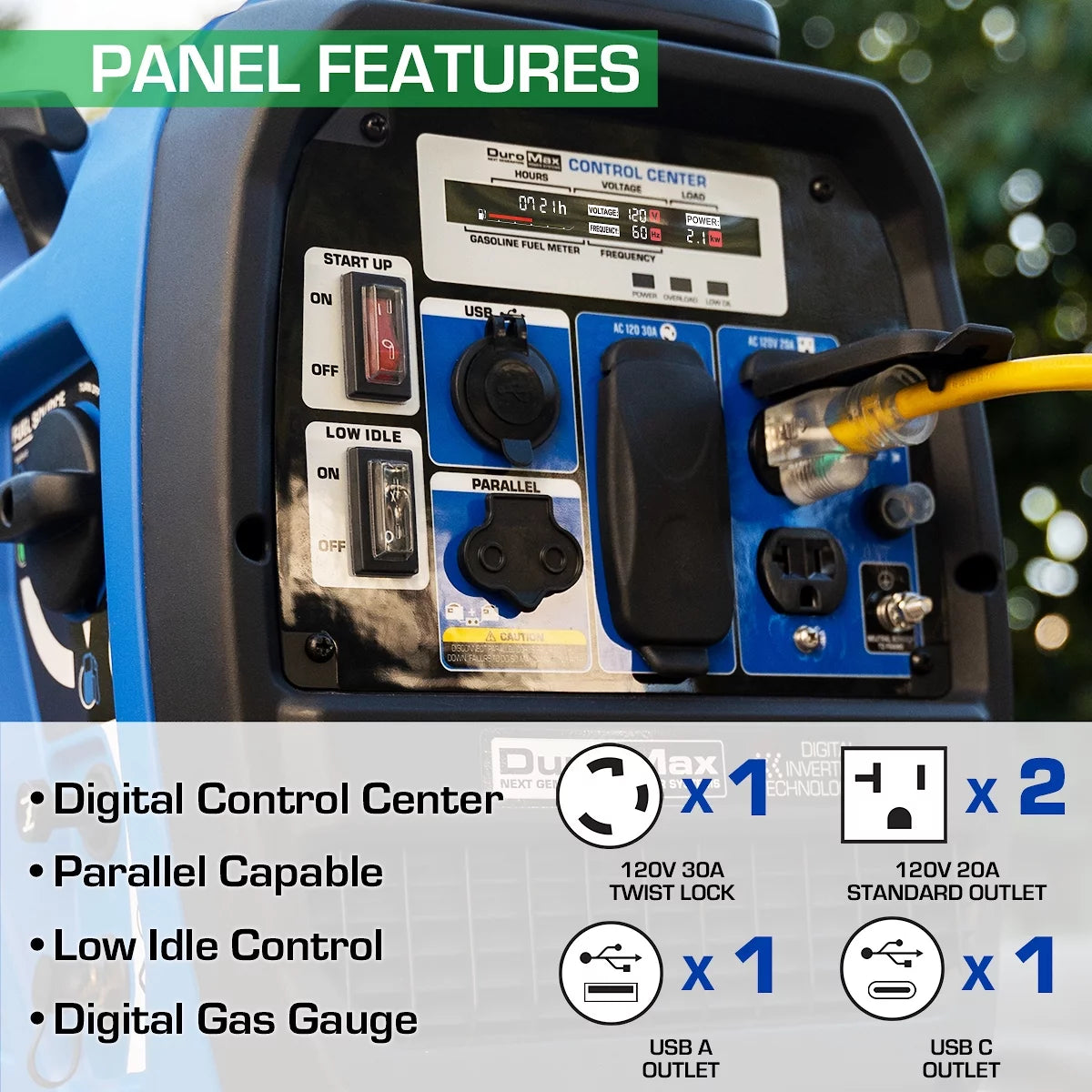 2,300 Watt Dual Fuel Inverter Generator with CO Alert B199