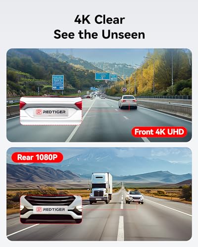 4K Dash Cam Front Rear with 32GB Card D6179