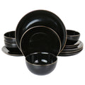 Gold 12 Piece Stoneware Dinnerware Set U9458
