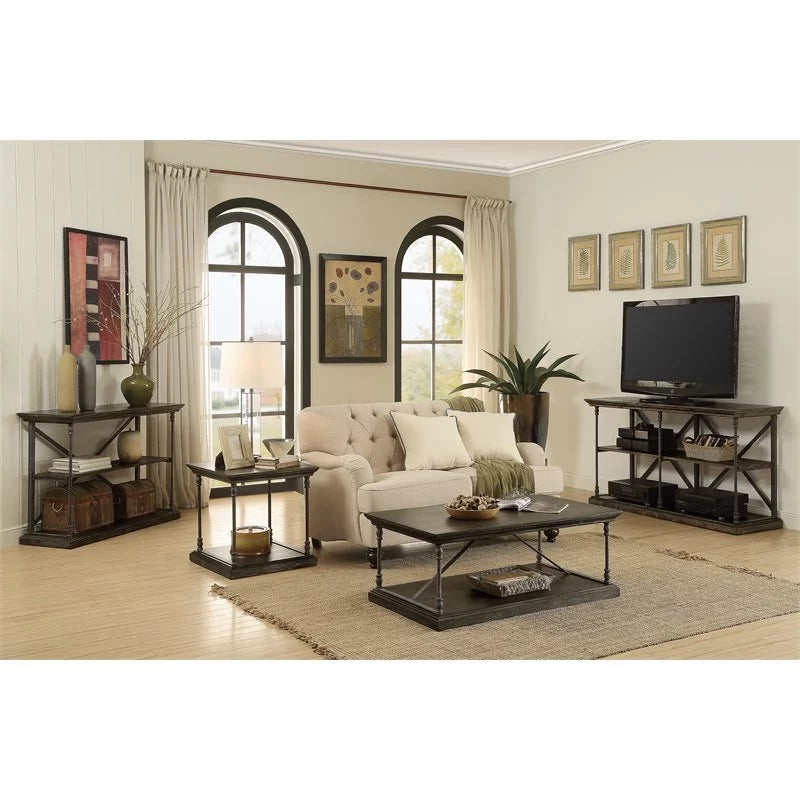 Medium Brown Cocktail Table with Slab Top and Base N8017