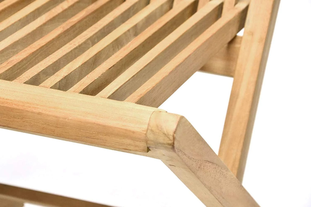 Folding Chair Set of 2 Natural Solid Teak N667385