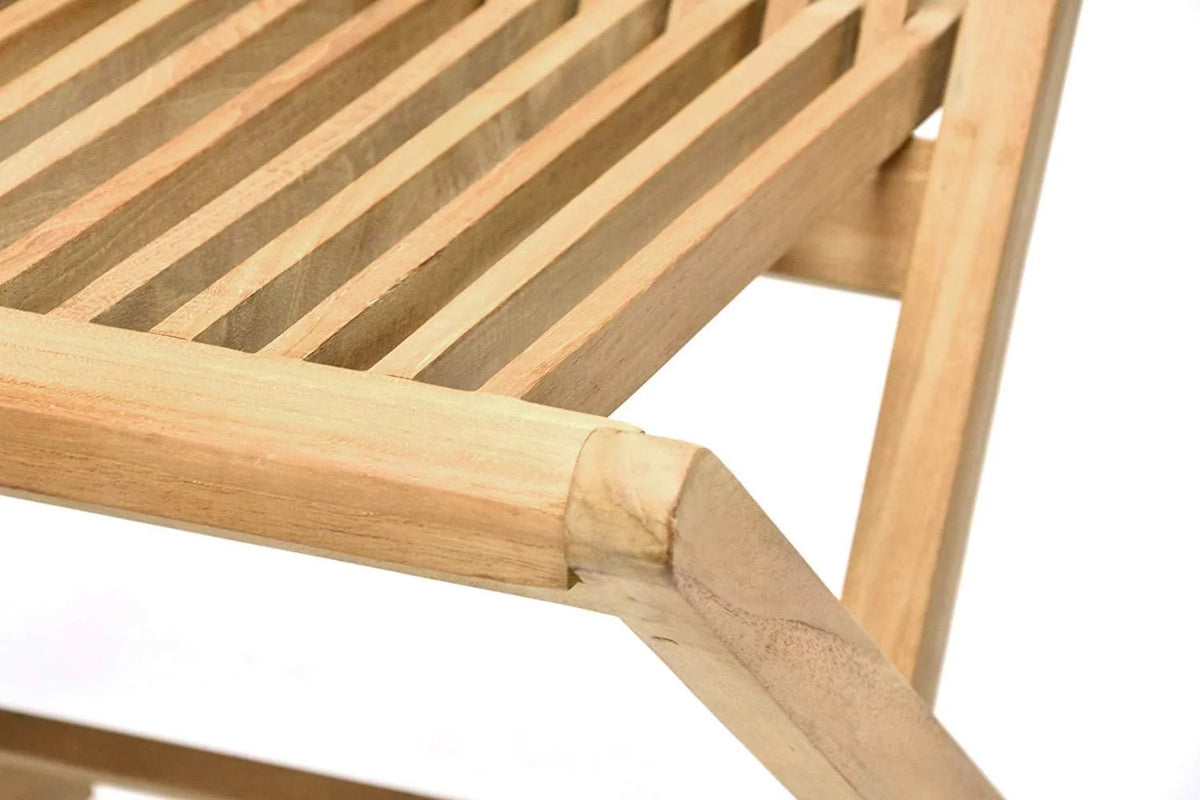 Folding Chair Set of 2 Natural Solid Teak N667385