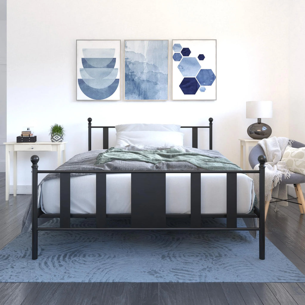 Queen Black Metal Platform Bed U64614