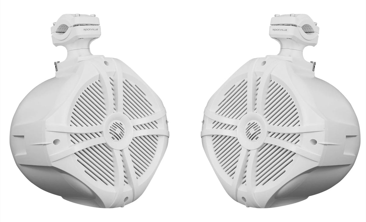 White 600w Marine Wakeboard Tower Speakers and Amplifier K657