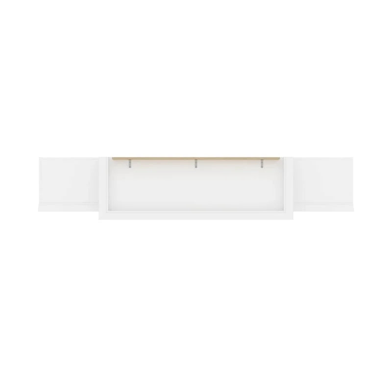 White Wood Queen Murphy Bed with 2 Organizers U7304