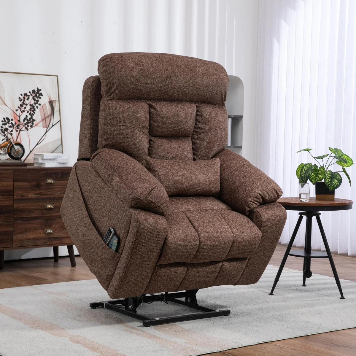 4-Motor Lay Flat Power Lift Recliner Chair with Heat & Massage M61479