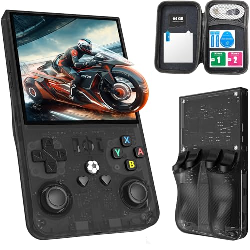 4.0 inch IPS Screen Retro Handheld Game Console 18000+ Games Transparent Black W67626
