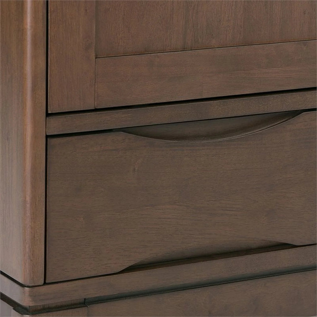 Solid Wood 48"W Medium Storage Cabinet in Walnut Brown G435