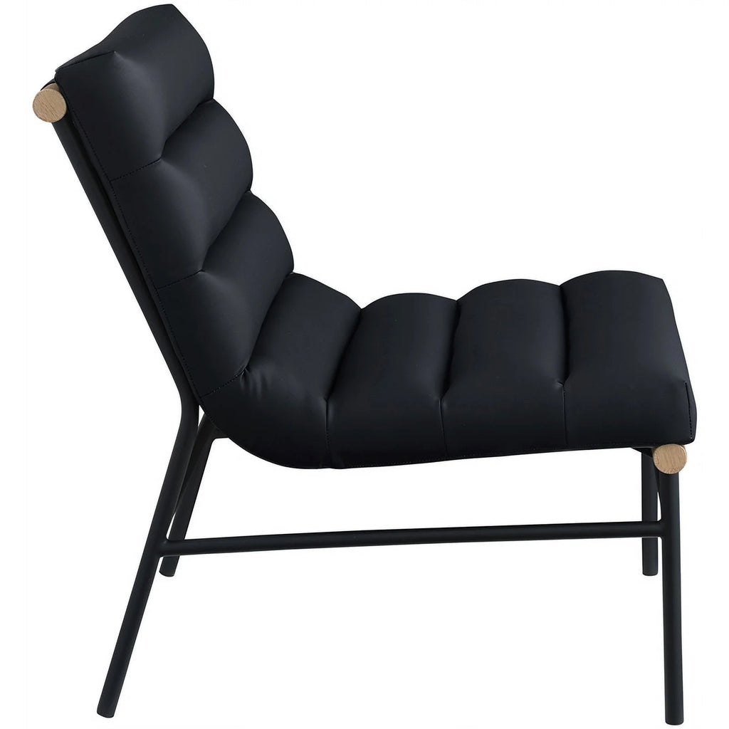 Black Vegan Leather Accent Chair S652