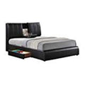 Black Faux Leather Upholstered Platform Bed T832