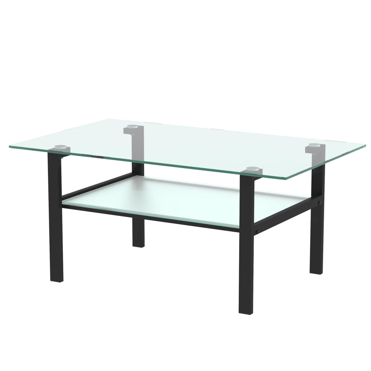 Transparent Glass Black Coffee Table X669293