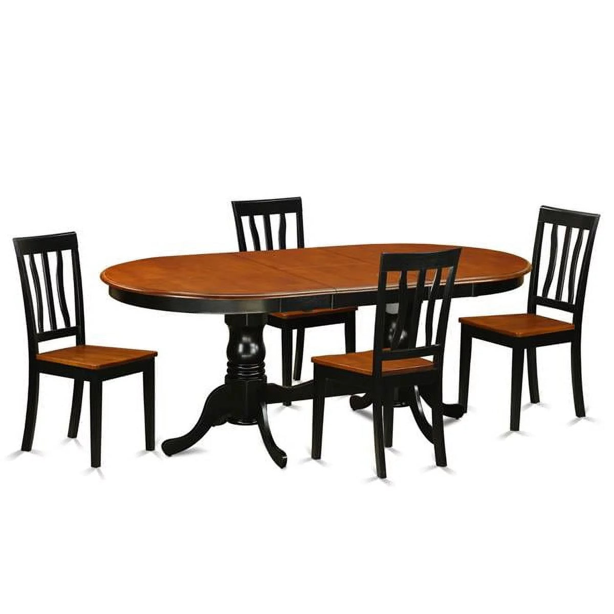 5 Piece Black Cherry Wood Dining Room Set X17577